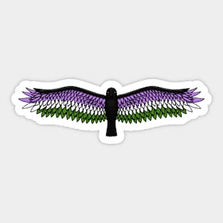 Fly With Pride, Raven Series - Genderqueer Sticker